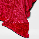 Mansion Solid Flamed Double - Red, Blanket, Chase Value, Chase Value