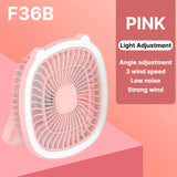 Mini Desk Portable Fan with Lighting 3 Speeds Small Air Circulator Fan - Pink, Rechargeable Fan, Chase Value, Chase Value
