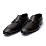 Valuable Perforated Leather - Elegant Slip-On Dress Shoes - Brown, Men's Formal Shoes, Chase Value, Chase Value