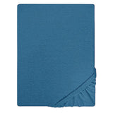 Single Bed Sheet Cover Fitted Jersey - Steel Blue, Single Size Bed Sheet, Chase Value, Chase Value