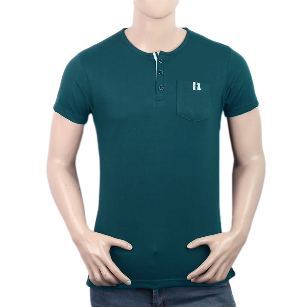 Men's Half Sleeves T-Shirt - Steel Green, Men's T-Shirts & Polos, Chase Value, Chase Value
