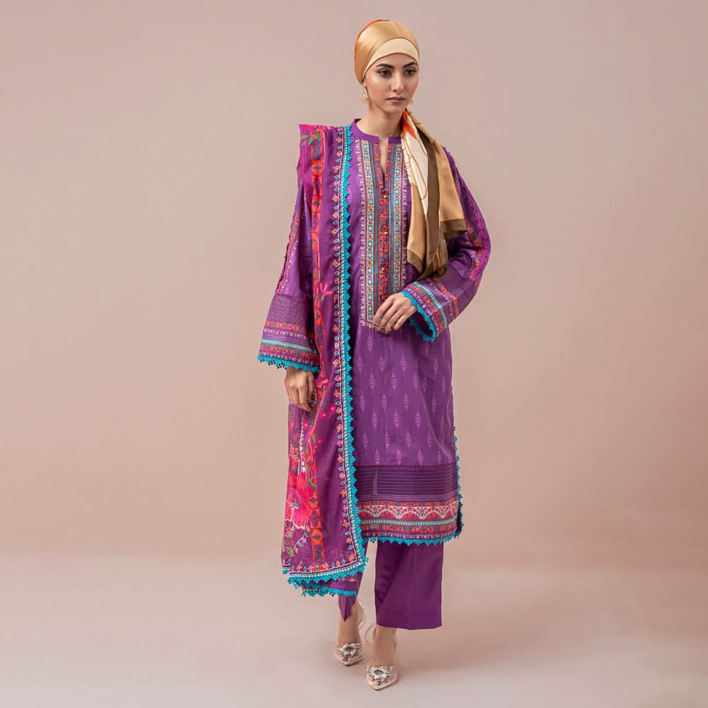 Eminent Embroidered lawn Digital Printed 3 pcs Suit - S24Lpe3P01, Women, Unstitched Kurti, Eminent, Chase Value