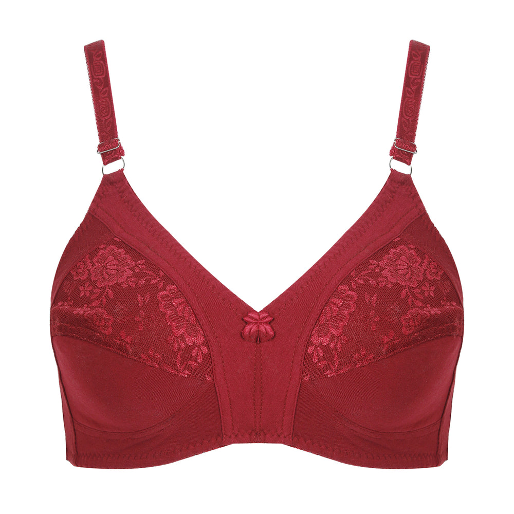 Women's Cotton Bra Half Net - Maroon, Women Bras, Chase Value, Chase Value