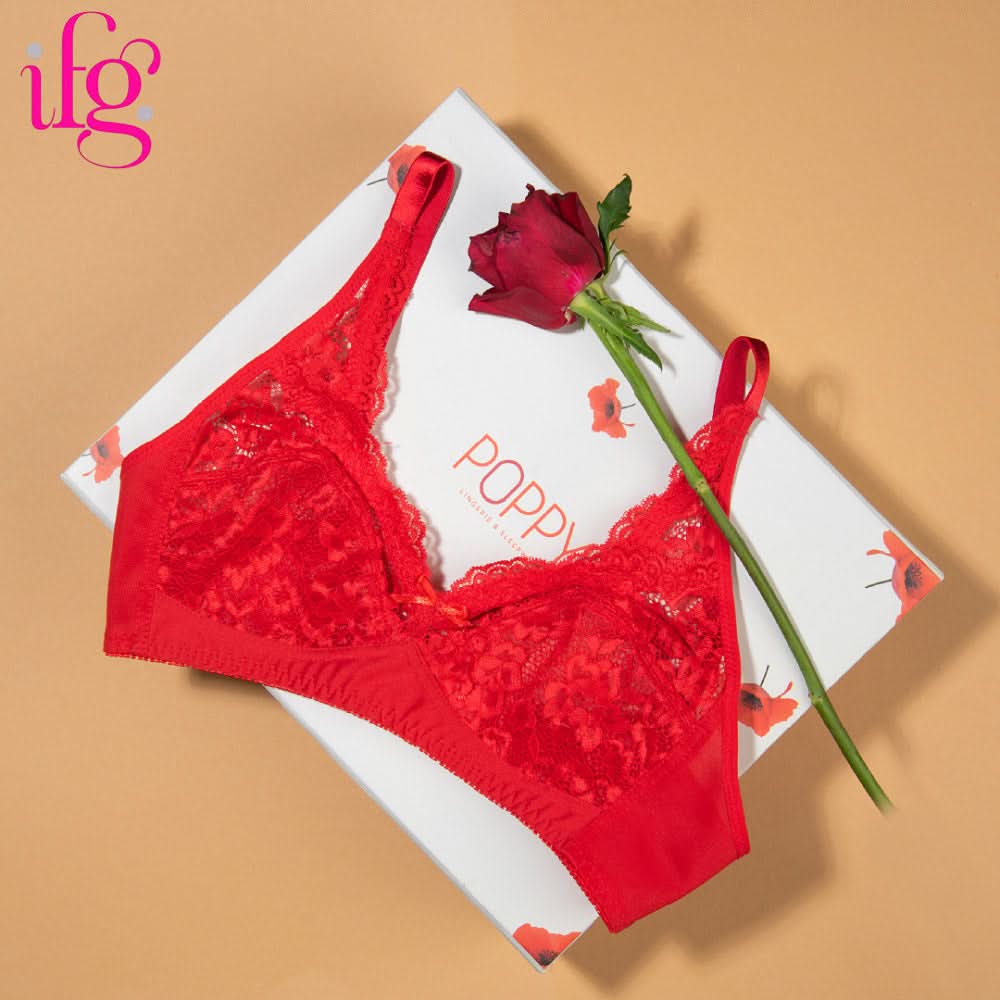 IFG Poppy Bra Blossom 002 - Red, Women Bras, IFG, Chase Value