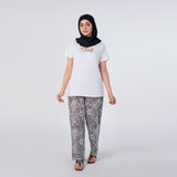 Women's Half Sleeves Knitted Night Suit - White & Black, Women Night Suit, Chase Value, Chase Value
