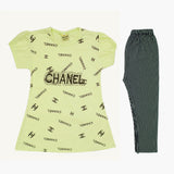 Girls Half Sleeves Tight Suit - Yellow, Girls Shalwar Kameez, Chase Value, Chase Value