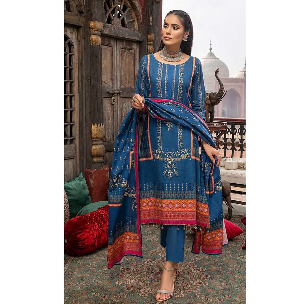 Salina Digital Khaddar Printed 3 Pcs Un-Stitched Suit V-1 - 1, Women, 3Pcs Shalwar Suit, Regalia Textiles, Chase Value