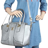 Women's Handbag 2 Pcs (Y-0162) - Silver, Women, Bags, Chase Value, Chase Value