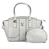 Women's Handbag 2 Pcs (Y-0162) - Silver, Women, Bags, Chase Value, Chase Value