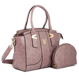 Women's Handbag 2 Pcs (Y-0162) - Light Purple, Women, Bags, Chase Value, Chase Value