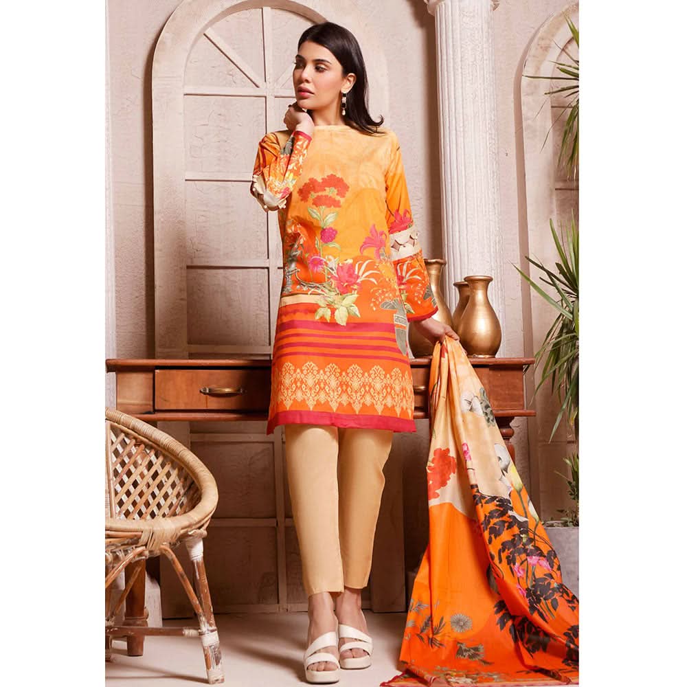 Halime Sultan Digital Printed Lawn 3Pcs Unstitched Suit V1 - 2, Women, 3Pcs Shalwar Suit, Halime Sultan, Chase Value