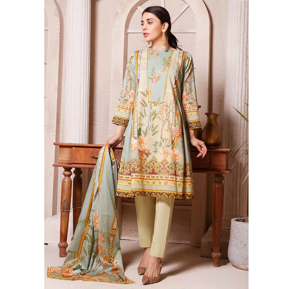 Halime Sultan Digital Printed Lawn 3Pcs Unstitched Suit V1 - 3, Women, 3Pcs Shalwar Suit, Halime Sultan, Chase Value