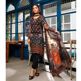 Zavia Digital Printed Lawn 3 Piece Un-Stitched Suit - 04, Women, 3Pcs Shalwar Suit, Fairdeal Textiles, Chase Value