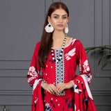 Orchid Modal Satin Digital Printed Un-Stitched 3 Pcs Suit - 6, Women, 3Pcs Shalwar Suit, Orchid, Chase Value