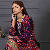 Orchid Modal Satin Digital Printed Un-Stitched 3 Pcs Suit - 7, Women, 3Pcs Shalwar Suit, Orchid, Chase Value