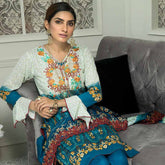 Zebtan Embroidered Cotton 3 Pieces Un-Stitched Suit Vol 01 - 08, Women, 3Pcs Shalwar Suit, Rujhan Textiles, Chase Value
