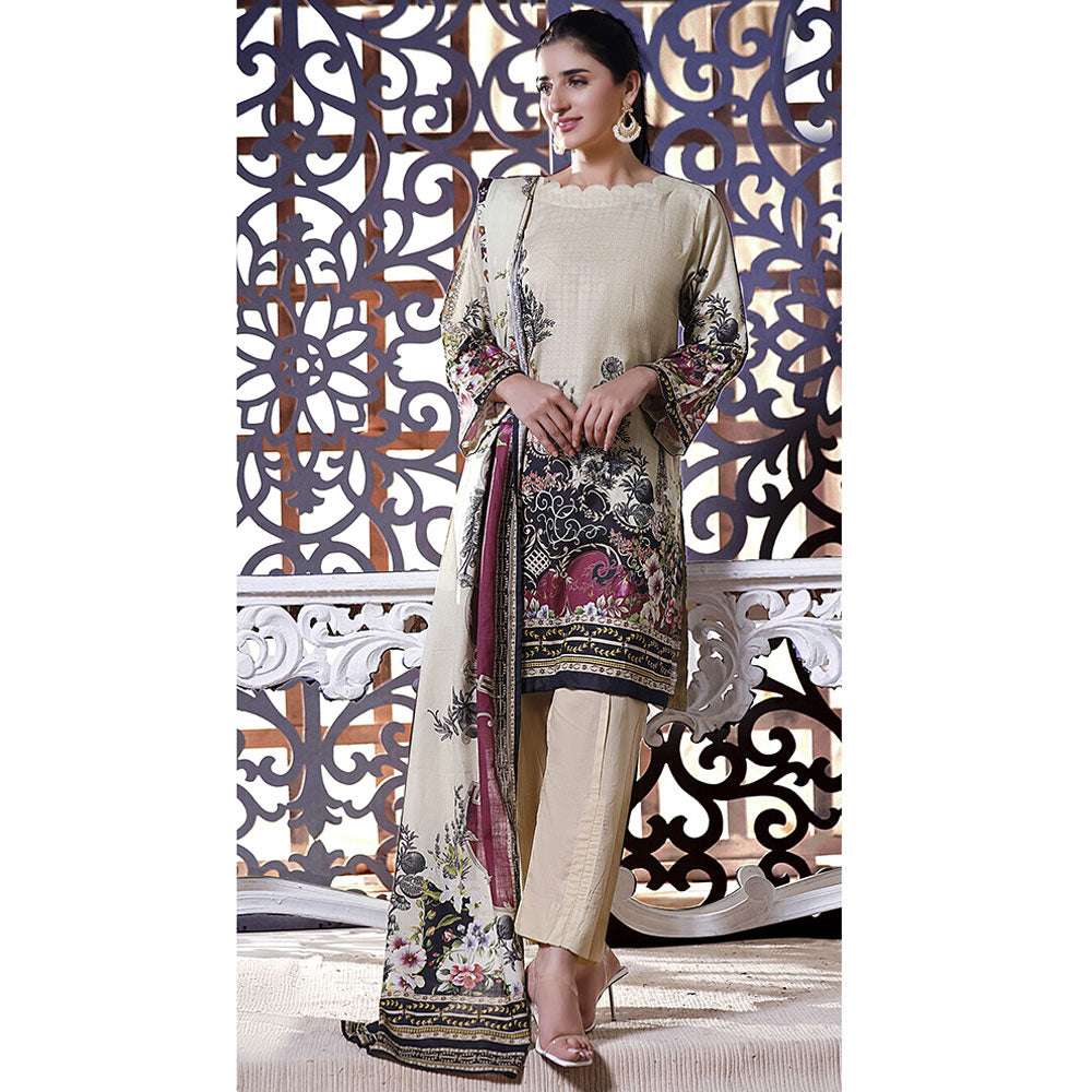 Halime Sultan Khaddar Digital Printed 3Pcs Unstitched Suit - 9, Women, 3Pcs Shalwar Suit, Chase Value, Chase Value