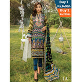 Anum Classic Printed Lawn 3 Pcs Un-Stitched Suit Vol 3 - 1-A, Women, 3Pcs Shalwar Suit, Al-Zohaib Textiles, Chase Value