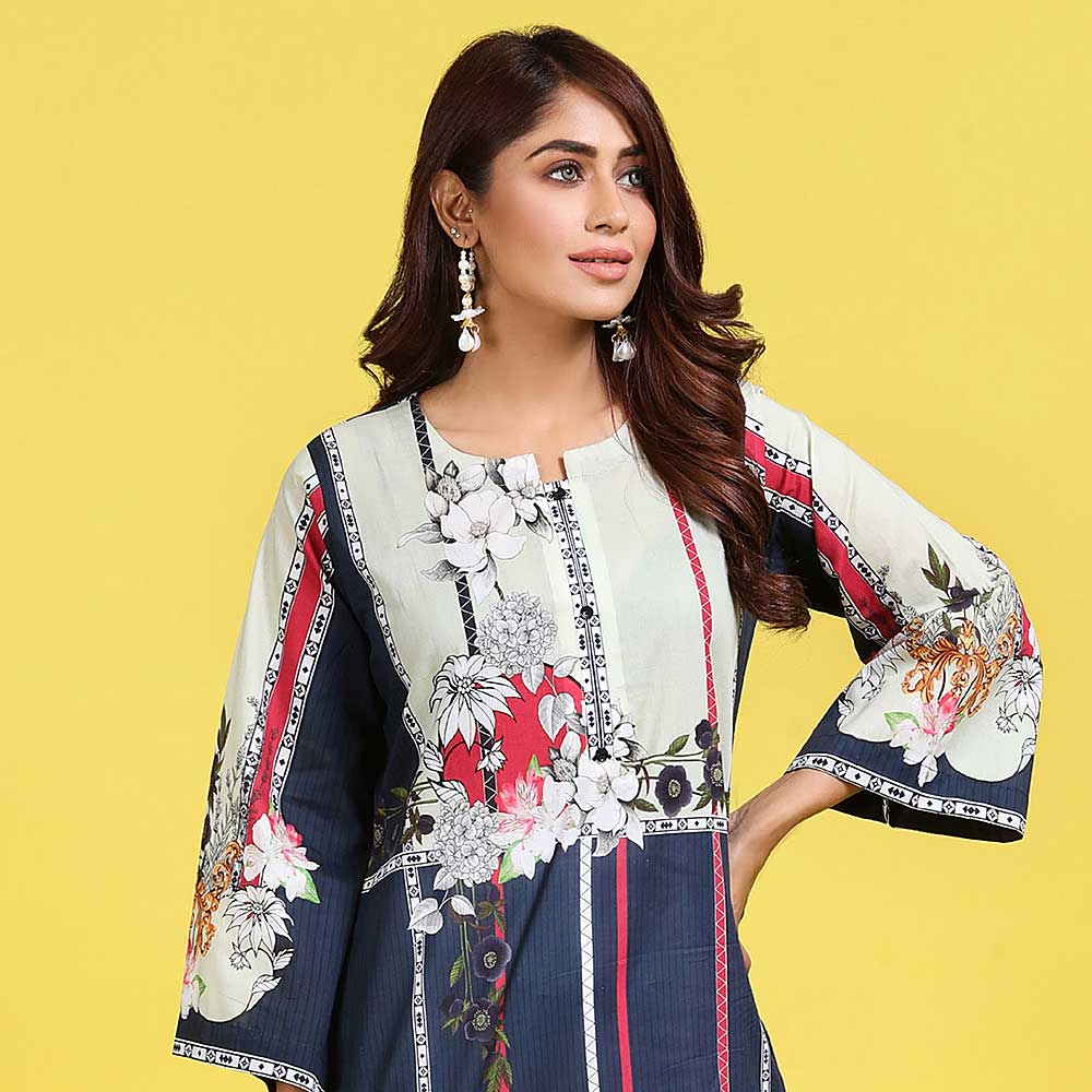 Regalia Tunic Printed Cambric Lawn Un-Stitched Kurti Vol 2 - 01, Women, Unstitched Kurti, Regalia Textiles, Chase Value
