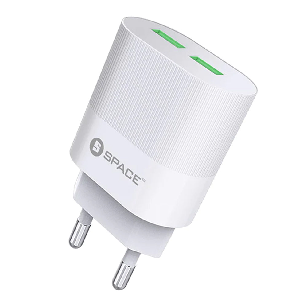 Dual Port Usb Charger 2.4A WC -116 - White, USB Cables, Chase Value, Chase Value