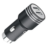Space Dual USB Port Metal Car Charger CC-155, Home & Lifestyle, Mobile Charger, Chase Value, Chase Value