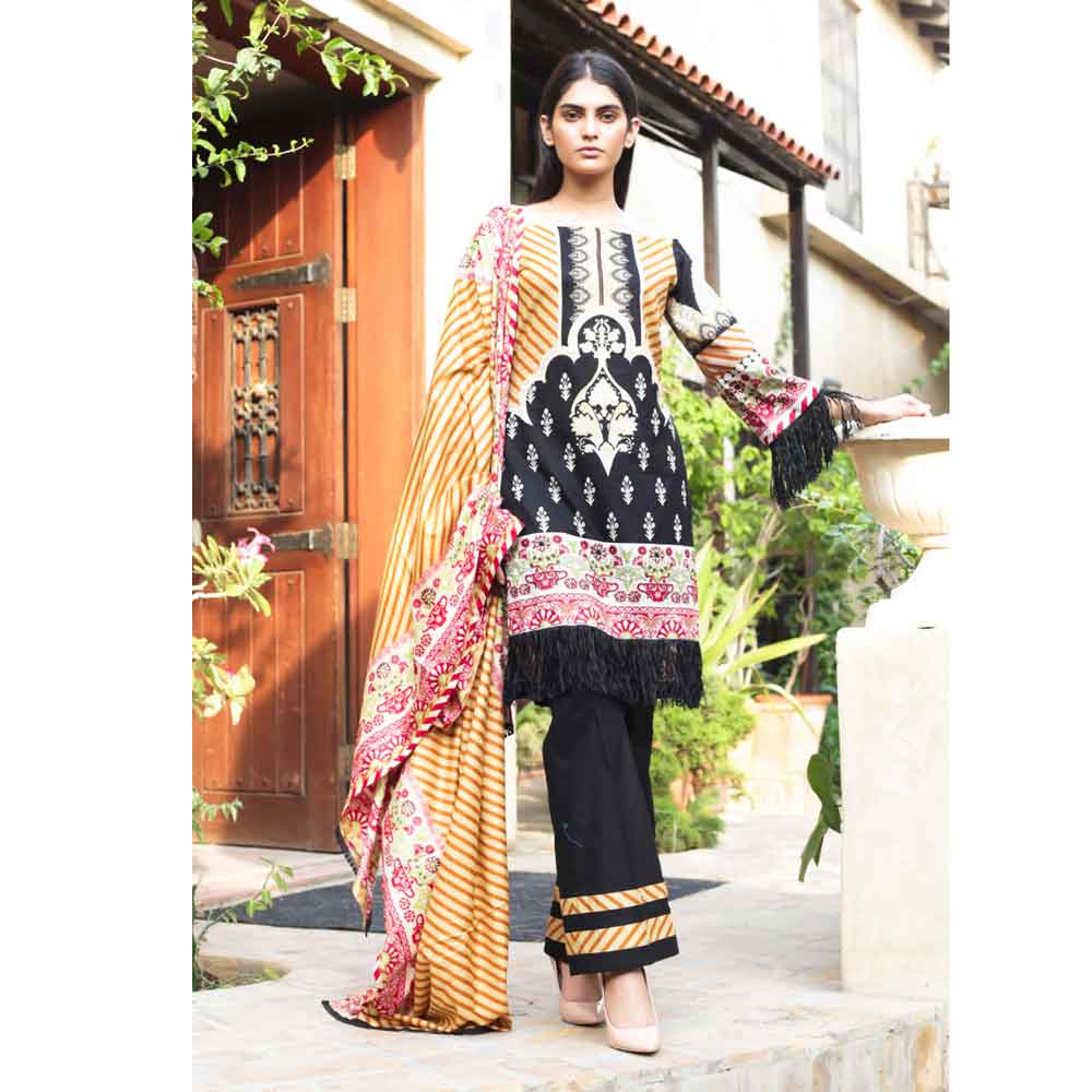 Cotrina Printed Cotton 3 Piece Un-Stitched Suit - 10, Women, 3Pcs Shalwar Suit, Regalia Textiles, Chase Value