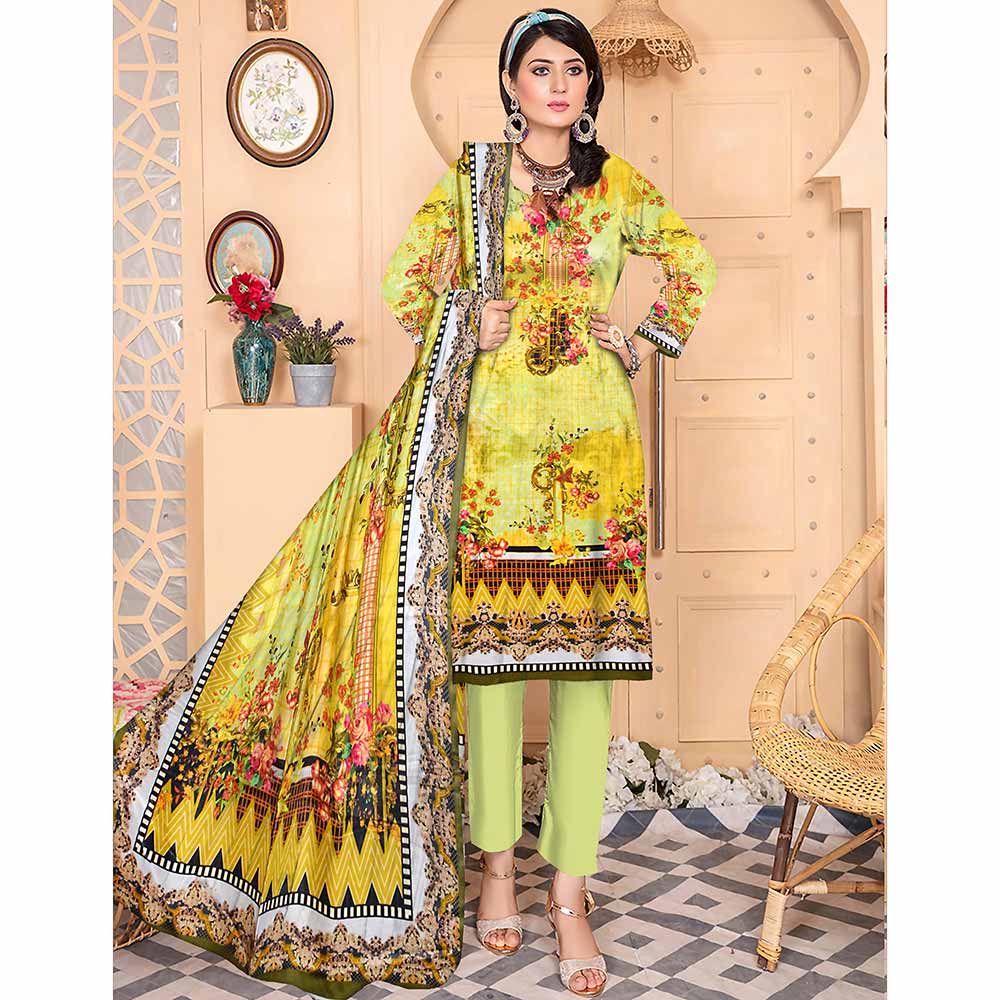 Tehzeeb Digital Printed Linen 3 Pcs Un-Stitched Suit - 10, Women, 3Pcs Shalwar Suit, Ulfat Textile, Chase Value