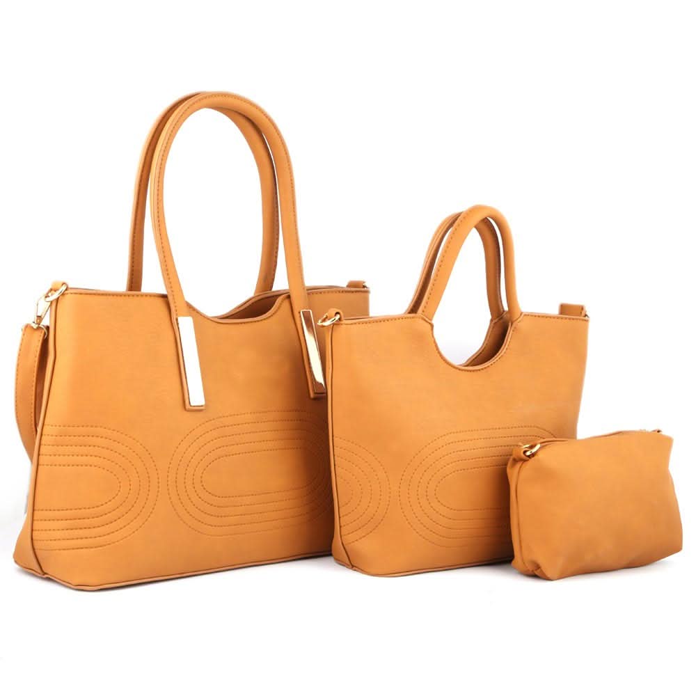 Women's Handbag 3 Pcs (1002) - Tan, Women, Bags, Chase Value, Chase Value