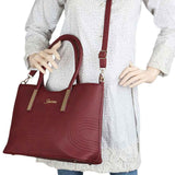 Women's Handbag 3 Pcs (1002) - Maroon, Women, Bags, Chase Value, Chase Value
