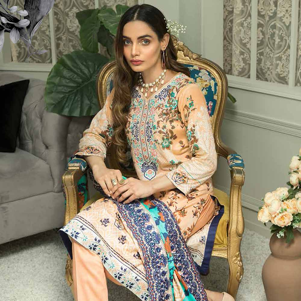 Zebtan Embroidered Cotton 3 Pieces Un-Stitched Suit Vol 01 - 11, Women, 3Pcs Shalwar Suit, Rujhan Textiles, Chase Value