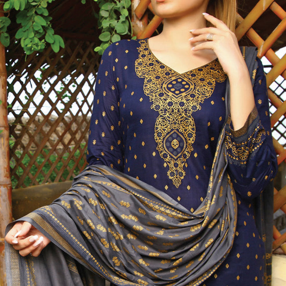 VS Daman Printed Cambric unstitched 3pc Suit V-2, Women, 3Pcs Shalwar Suit, VS Textiles, Chase Value