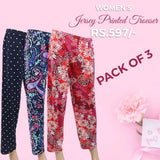 Women's Printed Trouser Pack Of 3 - Multi, Women, Pants & Tights, Chase Value, Chase Value
