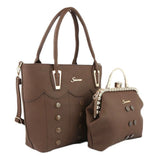 Women's Handbag 2 Pcs (129) - Coffee, Women, Bags, Chase Value, Chase Value