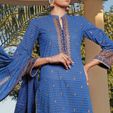 VS Daman Printed Lawn 3 Pcs Un-Stitched Suit Vol 2 - 1302-B, Women, 3Pcs Shalwar Suit, VS Textiles, Chase Value