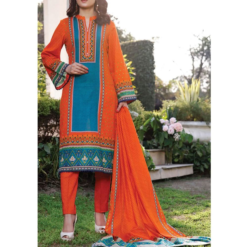 VS Daman Printed Lawn 3 Pcs Un-Stitched Suit Vol 3 - 1326-A, Women, 3Pcs Shalwar Suit, VS Textiles, Chase Value