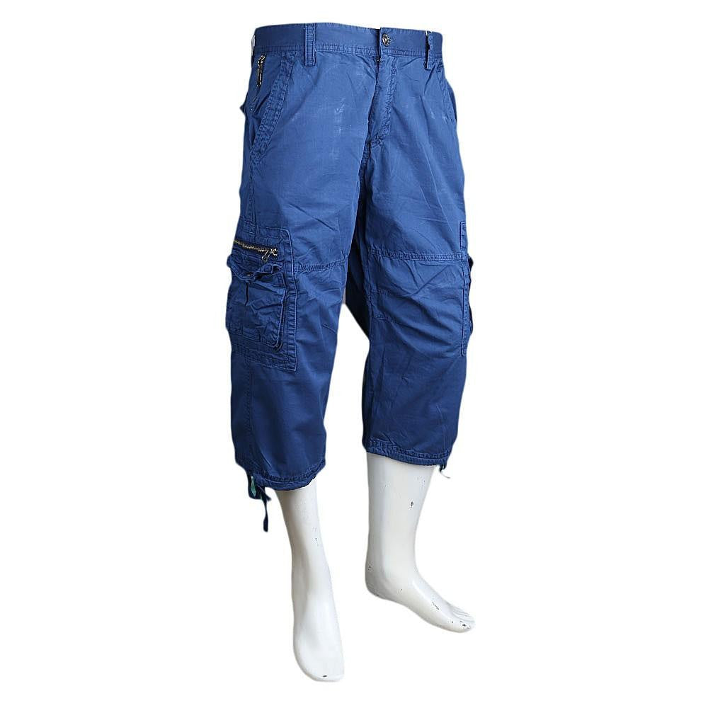 Men's 3Qtr Cargo Short - Navy Blue - Navy/Blue - test-store-for-chase-value