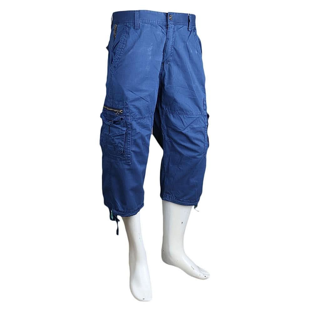 Men's 3Qtr Cargo Short - Navy Blue - Navy/Blue - test-store-for-chase-value
