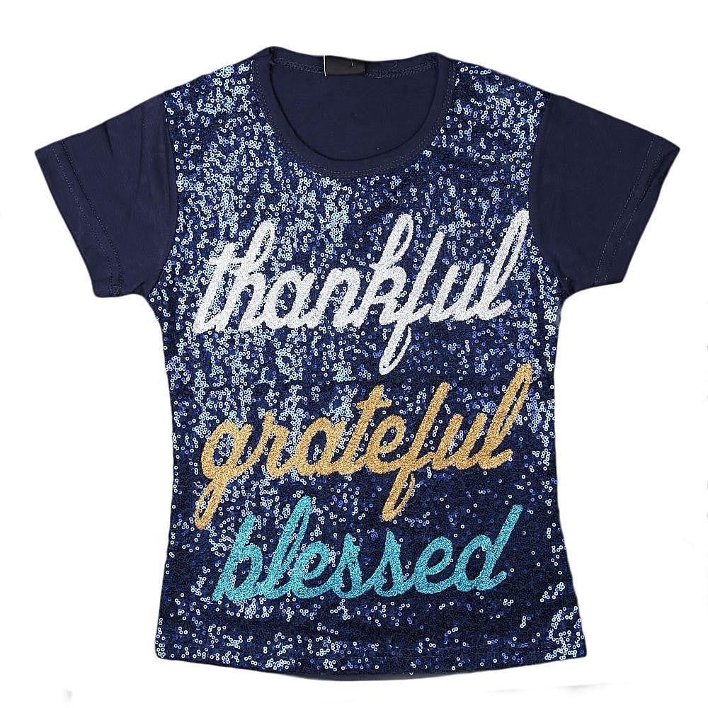 Girls Sequence T-Shirt - Navy Blue - Navy/Blue - test-store-for-chase-value