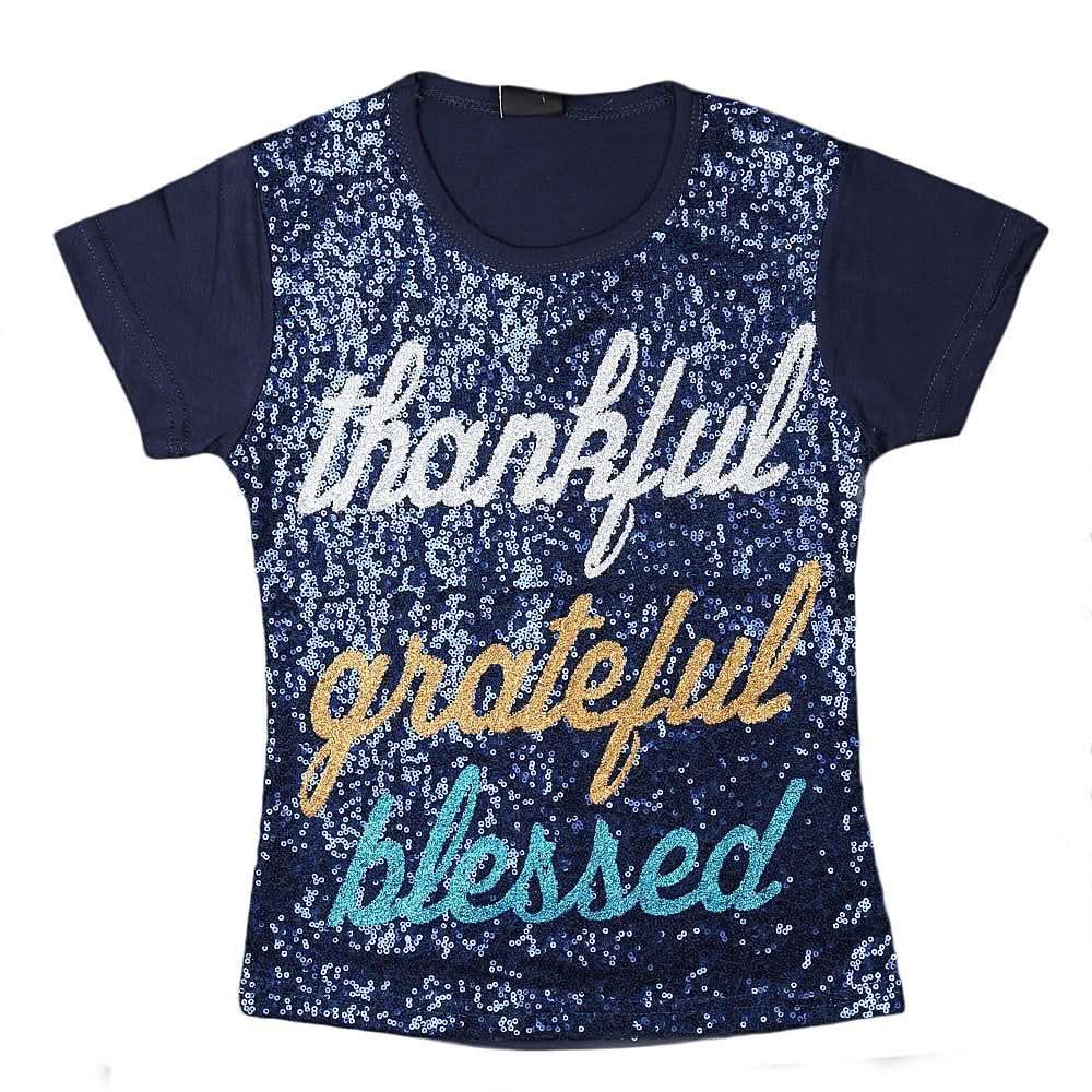 Girls Sequence T-Shirt - Navy Blue - Navy/Blue - test-store-for-chase-value
