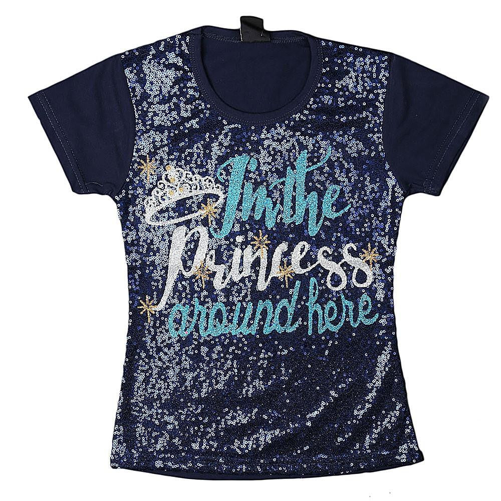 Girls Sequence T-Shirt - Navy Blue - Navy/Blue - test-store-for-chase-value
