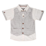 Newborn Boys Eminent Waiscoat Shirt - Grey - test-store-for-chase-value