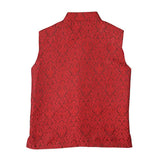 Boys Jamawar Waistcoat - Red - test-store-for-chase-value