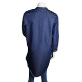 Women's Embroidered Denim Kurti - Dark-Blue - test-store-for-chase-value