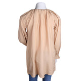 Women's Loose Fit Embroidered Kurti - Beige - test-store-for-chase-value