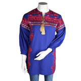 Women's Embroidered Kurti - Blue - test-store-for-chase-value