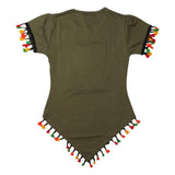 Girls Round Neck T-Shirt - Olive-Green - test-store-for-chase-value