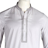 Men's Embroidered Kameez Shalwar - Grey - test-store-for-chase-value