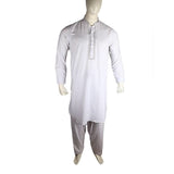 Men's Embroidered Kameez Shalwar - White - test-store-for-chase-value