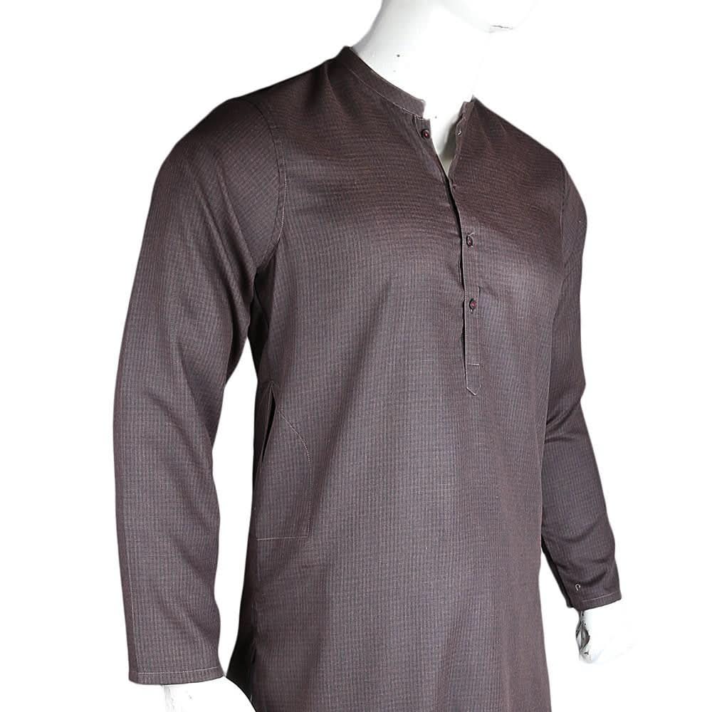 Men's Basic Slim Fit Kurta - Brown - Coffee - test-store-for-chase-value