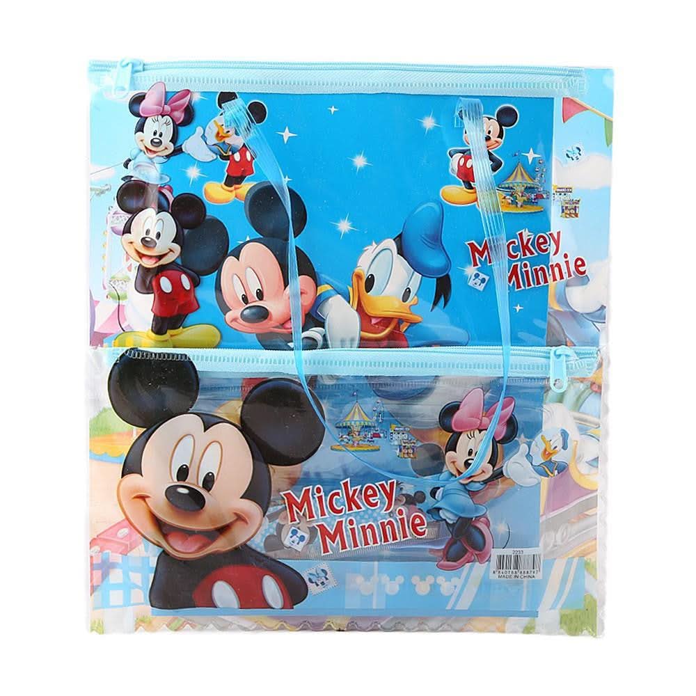 Mickey & Mini Stationery Bag - Blue - test-store-for-chase-value